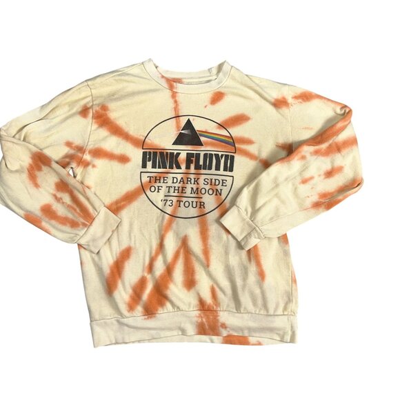 Vintage Pink Floyd 73 Tour Tie-Dye Sweatshirt Large Hippie Band Tees - Picture 1 of 4